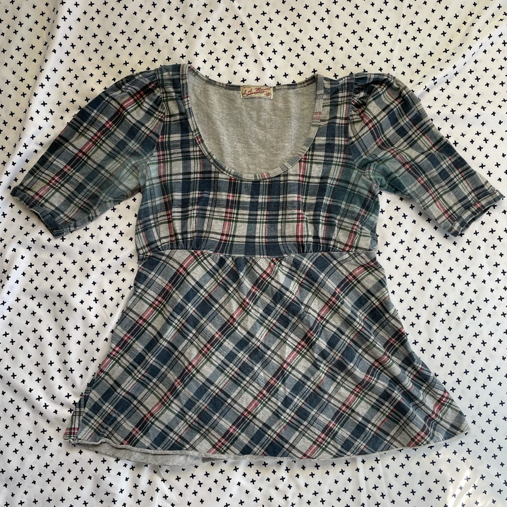 Plaid Checkered 1/2 Sleeve Shirt